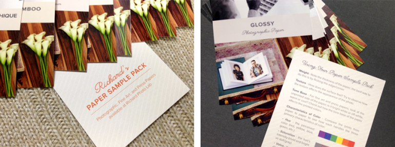 Images of Richard Photo Lab’s Paper Sample Packs 