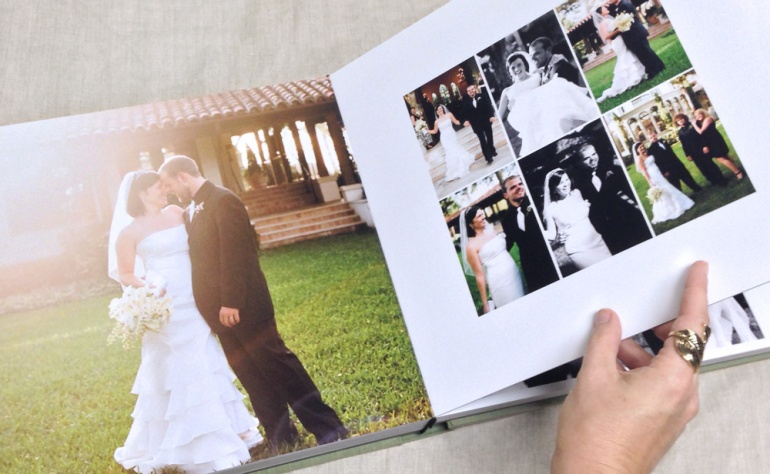 A wedding album, with photo prints by Richard Photo Lab