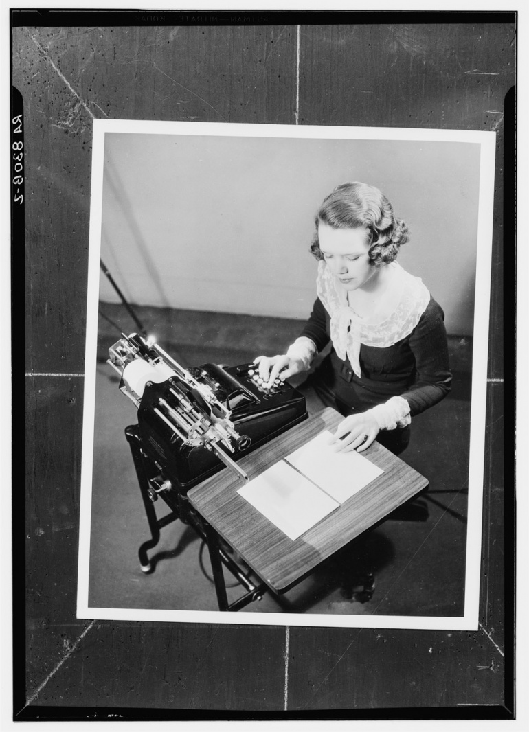 Image of a woman using a 10-key