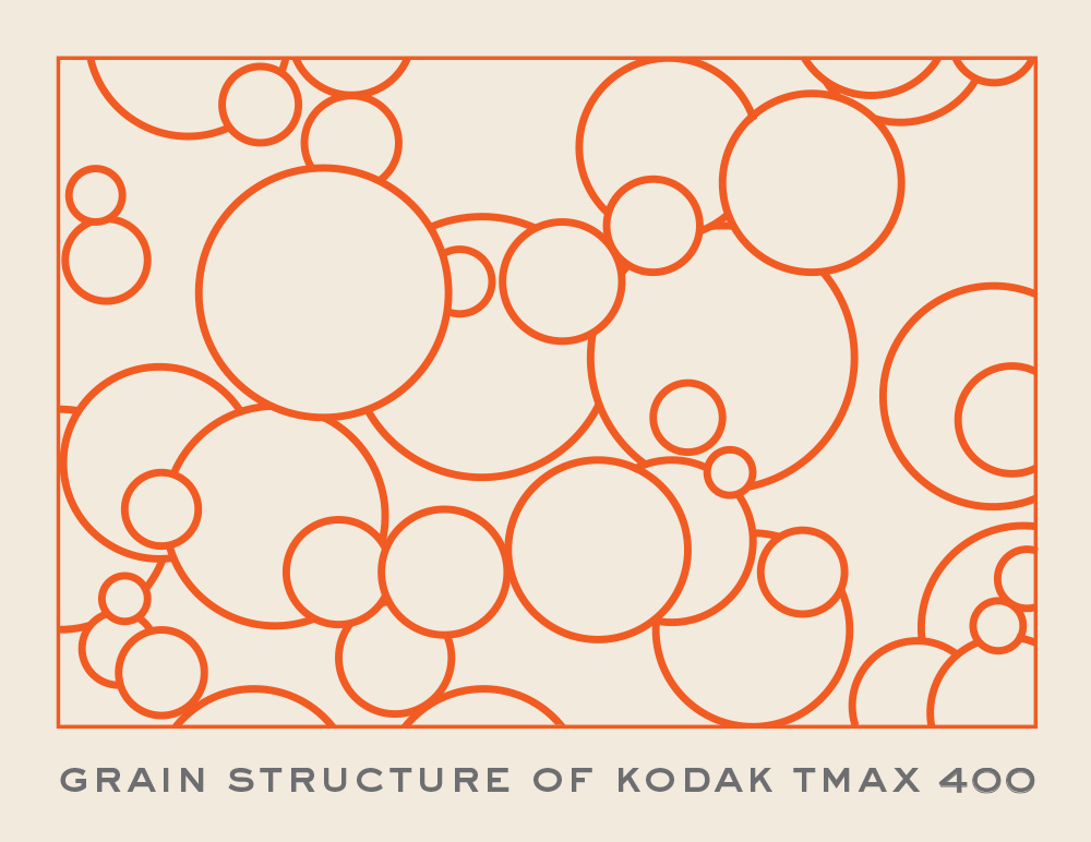 Example grain structure of Kodak TMax 400 film