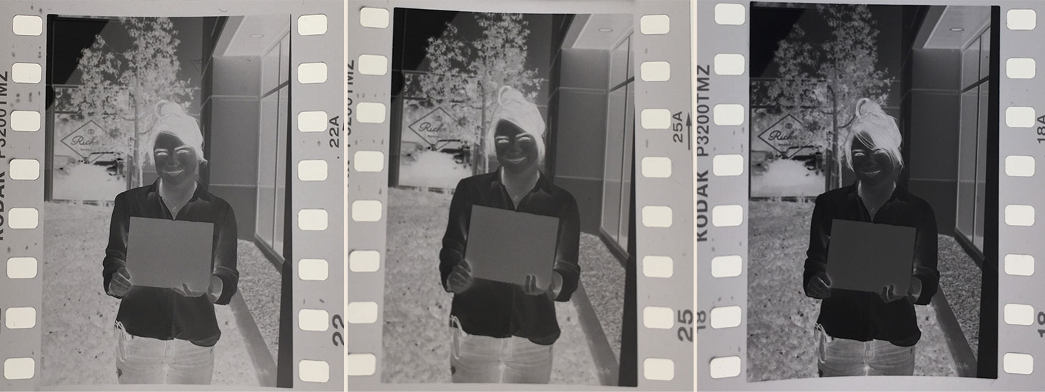 A Bracket Test Neg using Kodak P3200